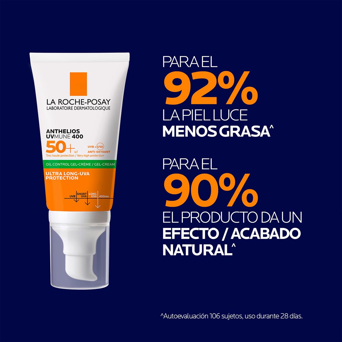 La Roche Posay Anthelios Toque Seco FPS 50+ Protector Solar Facial para Piel Grasa, 50 ml (el empaque puede variar)