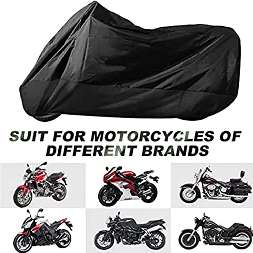 Jiula - Funda para Moto Set Cubierta de la Motocicleta - Funda para Moto Set Impermeable, con Accesorios de Cambio de Marchas para Zapatos, 230 x 125 x 95 CM (XL,Negro+Cambio de Marchas para Zapatos)