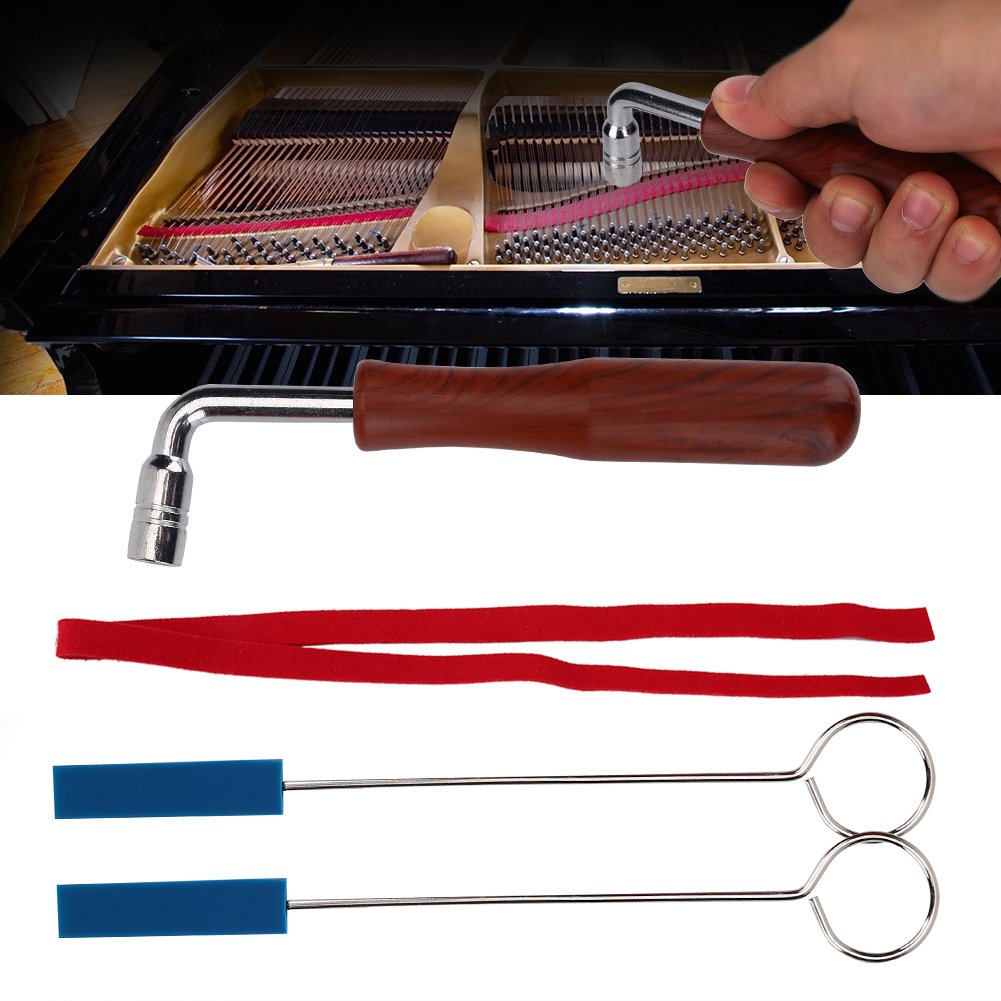 Coin Caoutchouc, 6 Piezas de Herramientas Profesionales de Palanca de afinación de Piano Juego de fijación, Llave de afinación de Piano, Herramienta de afinación de Piano outil Accorder Piano