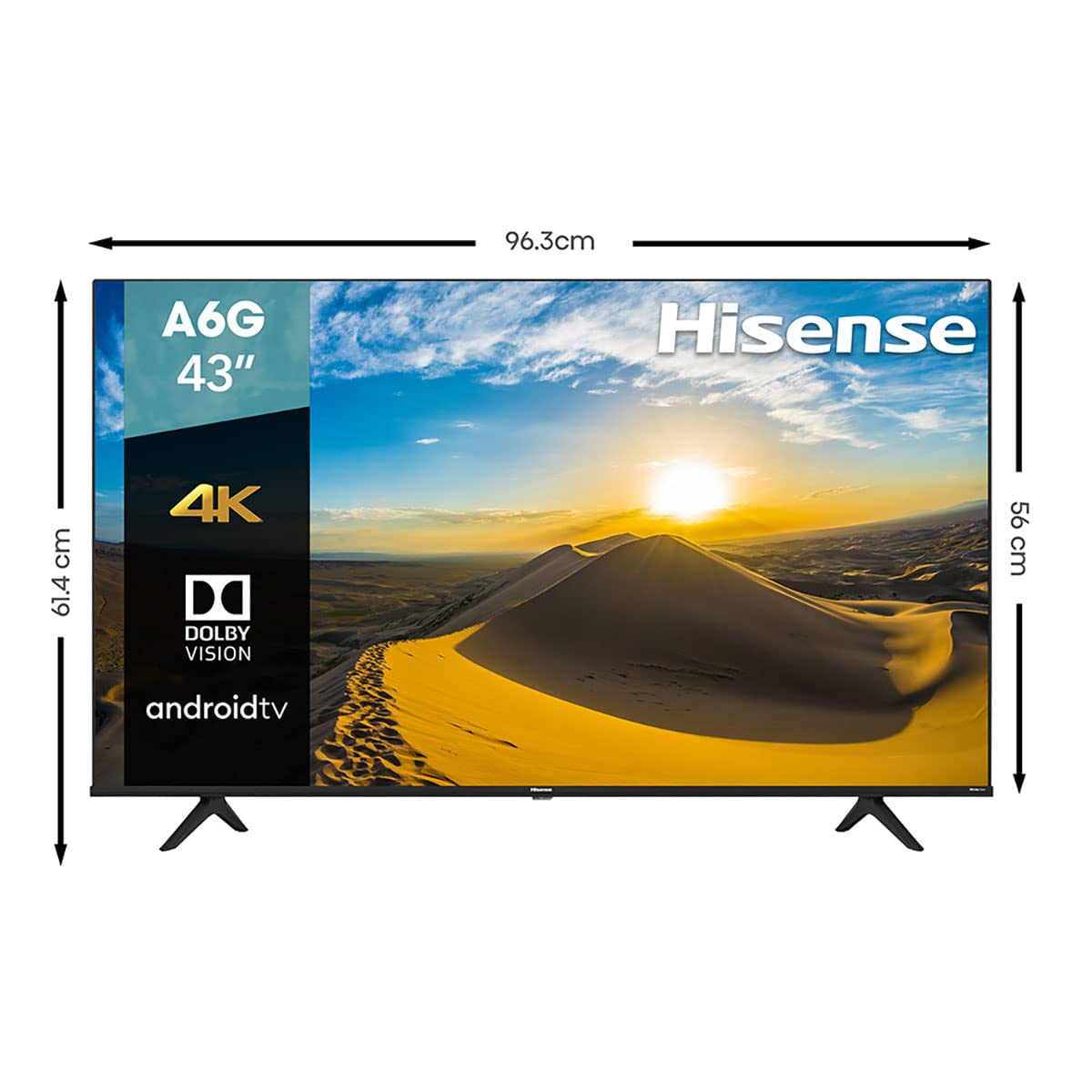 Pantalla 4K UHD Hisense Android TV 43 Pulgadas Control de Voz