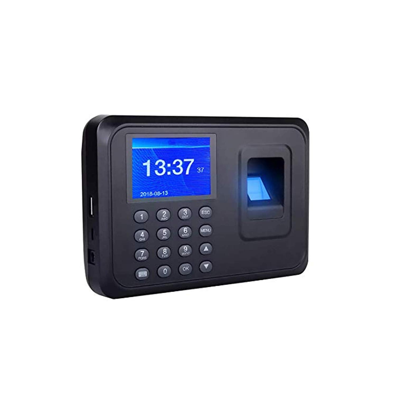 AVEDISTANTE Máquina Fichar, Máquina de Asistencia Biométrica de Huella Dactilar con Sistema Española Pantalla LCD Memoria Flash de 8GB, Relojes para Fichar con Capacidad de 1000 Huellas Dactilares