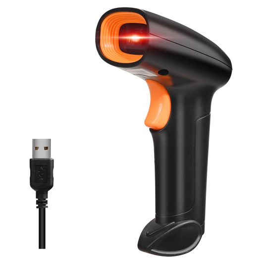 Escáner de Código de Barras 2D 1D QR, Lector Código de Barras con Cable USB Scanner Código de Barras Alámbrico Compatible con PC y Laptop, Escáner Ideal para Supermercado, Biblioteca, Tienda Minorist