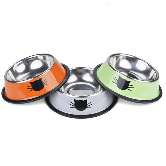 Legendog Cat Bowl Pet Bowl Stainless Steel Cat Food Water Bowl Non-Slip Rubber Base Small Pet Bowl Cat Feeding Bowls Set of 3
