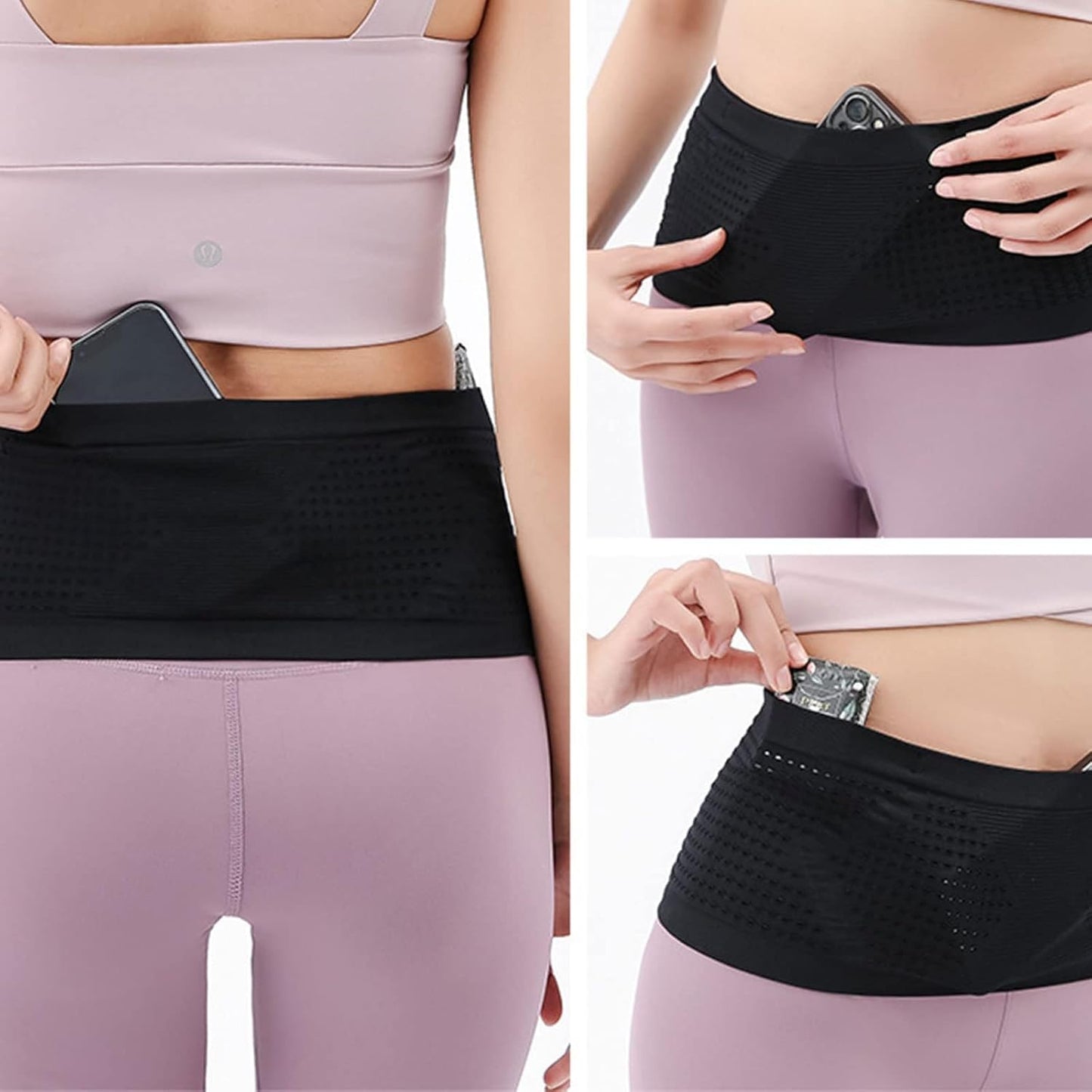 LBYHZS Riñonera para Correr, Cangurera Deportiva Elástica, Riñonera Delgada Ajustable, Cangurera para Correr para Hombre y Mujer, Ideal para Ciclismo, Trotar, Running, Gimnasio, Viaje (L)