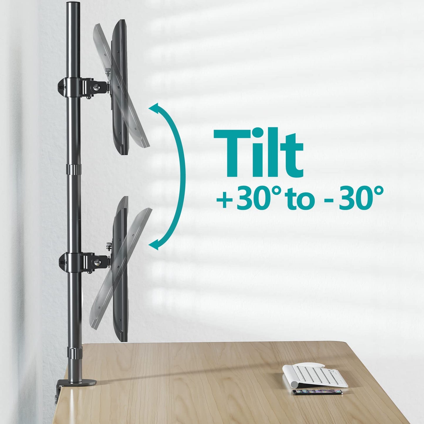 Soporte Vertical para Monitor Doble MOUNT PRO Ajustable y Giratorio para 2 Monitores de hasta 32 Pulgadas