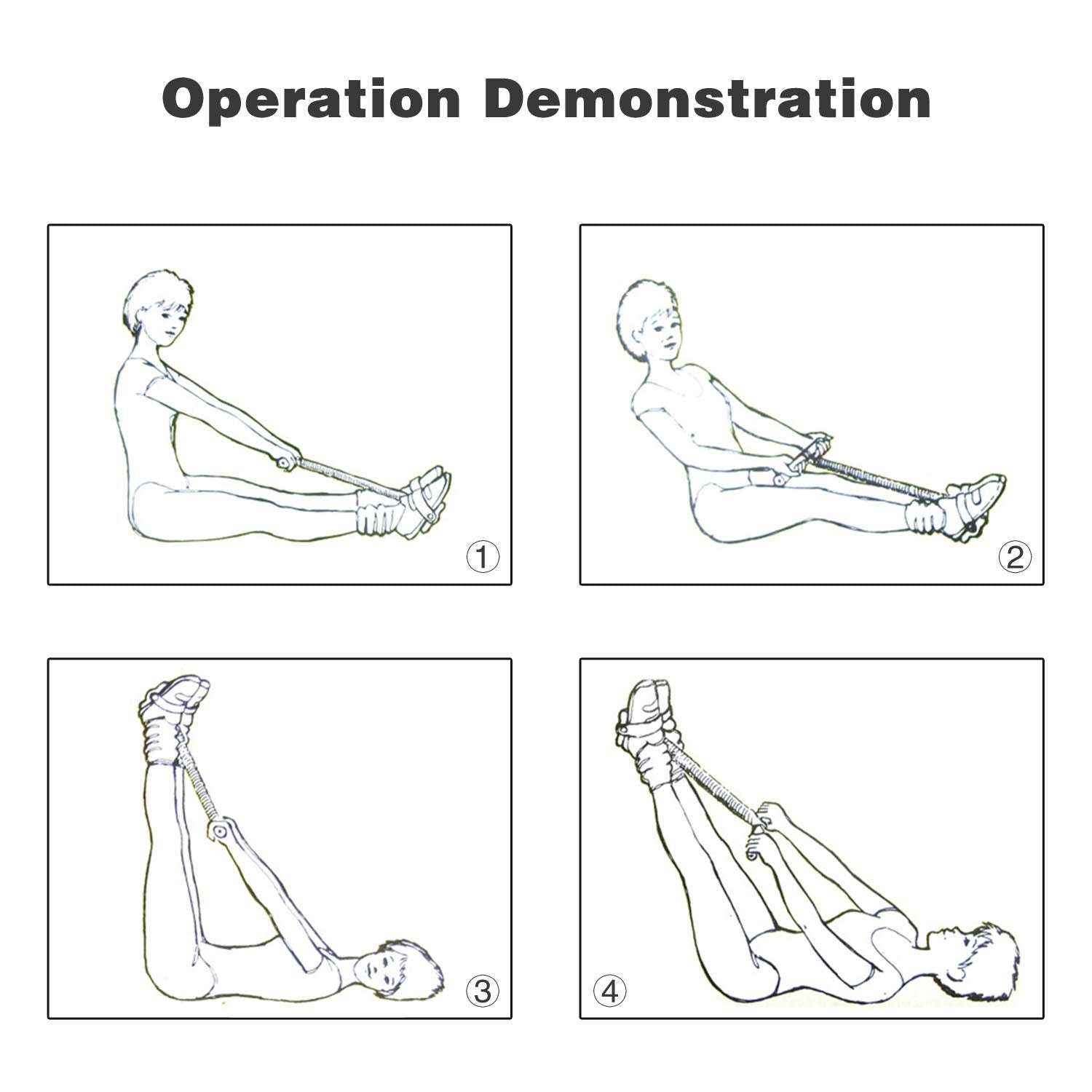 COVVY - Cuerda elástica para sentarse con doble resorte de tensión de pie, equipo para ejercitador de piernas abdominales, recortadora de abdomen, fitness, adelgazamiento, entrenamiento de culturismo