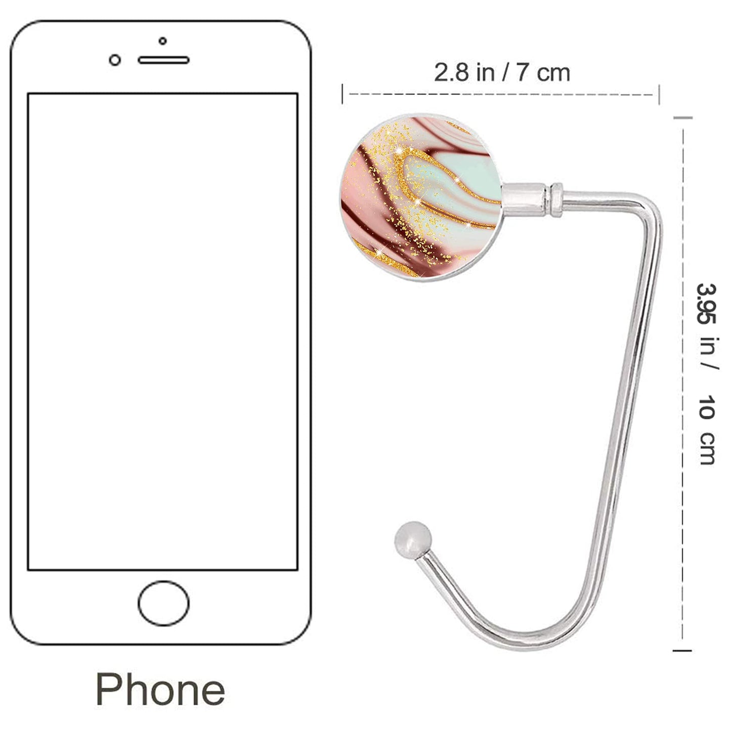 LESHIRY - Colgador de bolso, colgador de bolso, decoración de mesa para mujer, paquete de 3 bonitos ganchos de mármol-2