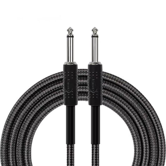 Cable Mono Jack 6.35 mm Premium, Carcasa de Aleación de Zinc Negro, Trenzado de Nailon Resistente a Interferencias para Guitarra Eléctrica, Bajo, Teclado, Mezclador, Altavoz (6M)