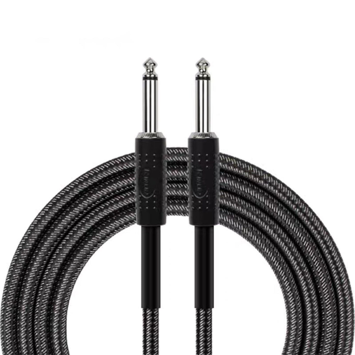 Cable Mono Jack 1/4 Pulgadas Premium Negro A Resistente a Interferencias de Aleación de Zinc para Guitarra Eléctrica y Más