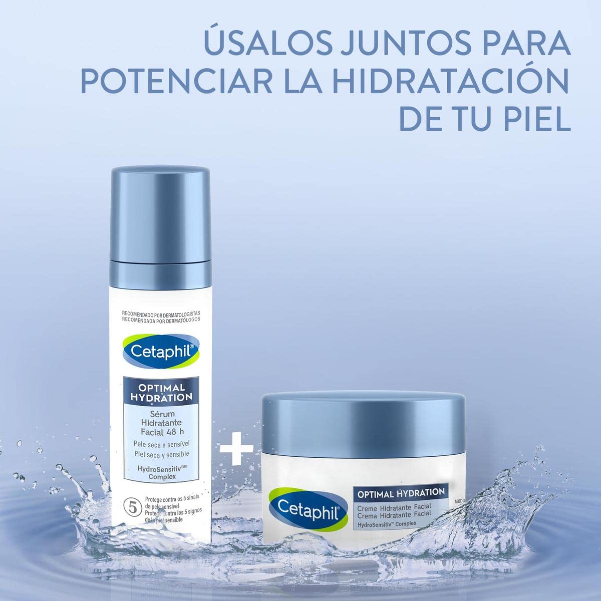 CETAPHIL Optimal Hydration Loción Hidratante Facial Ácido Hialurónico | Piel Sensible 48 g