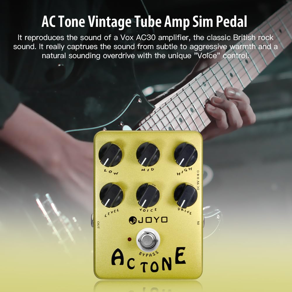 Efecto de pedal de tono de CA JOYO JF-13, pedal de amplificador analógico Vox AC30, sonido de rock británico clásico