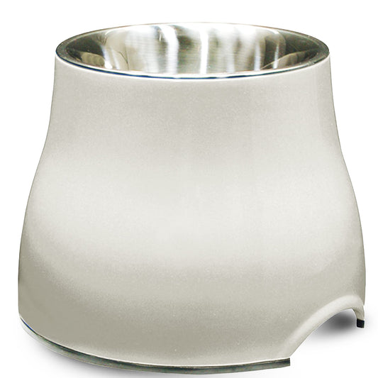 Tazón Elevado Dogit Blanco de Acero Inoxidable para Perros Grandes