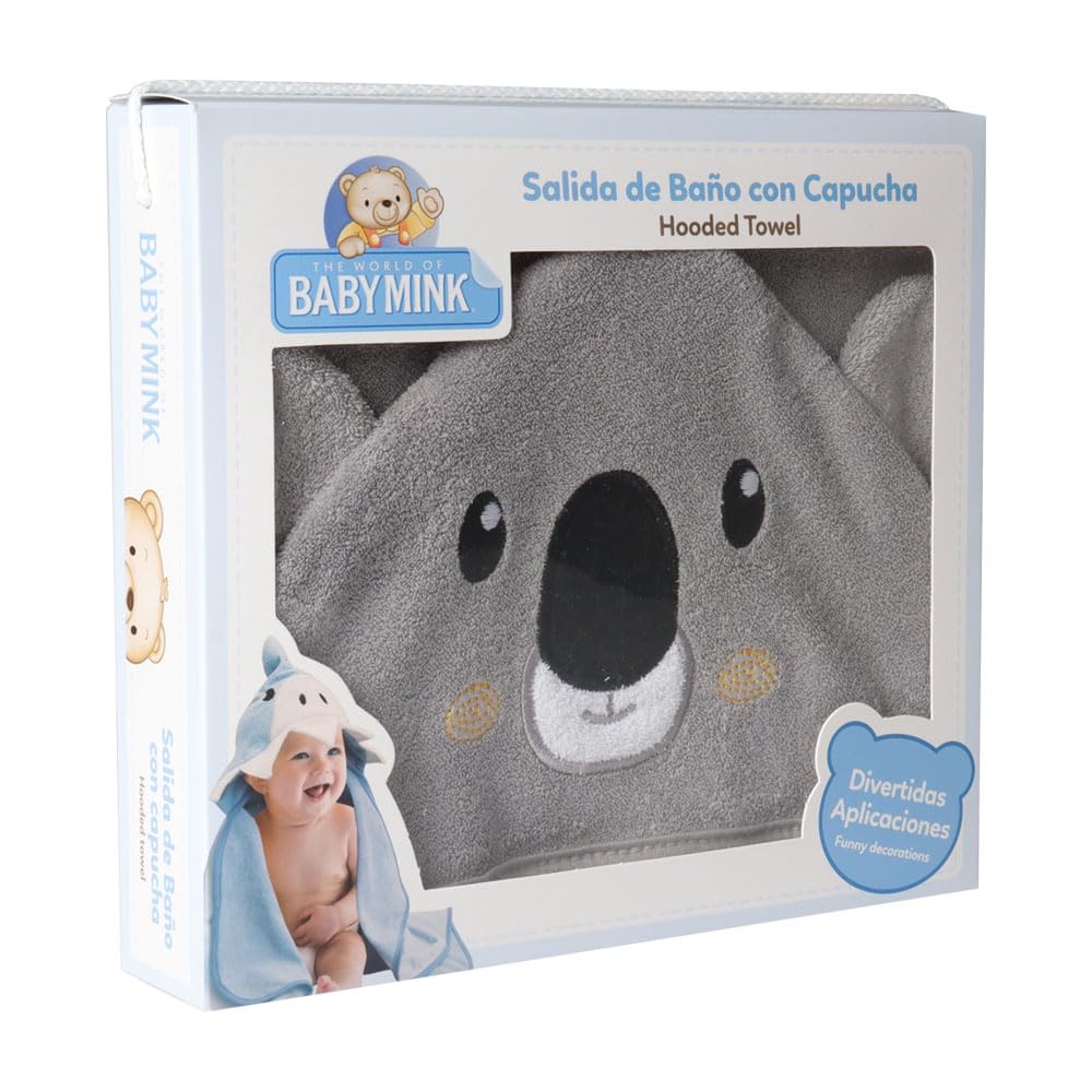 Baby Mink Salida de Baño para Bebé, Suave y Absorbente para Después del Baño (Gris)
