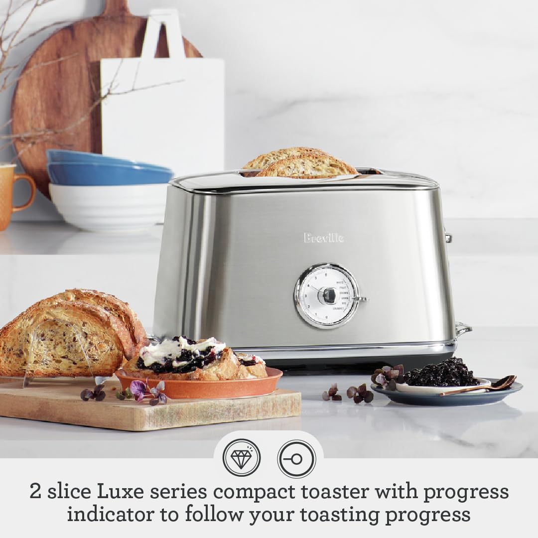 Breville Luxe tostador 2 rebanadas BTA735BTR, trufa negra