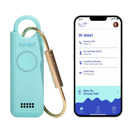 Alarma de Seguridad Personal Birdie Inteligente Rosa con Sirena Fuerte para Mujer
