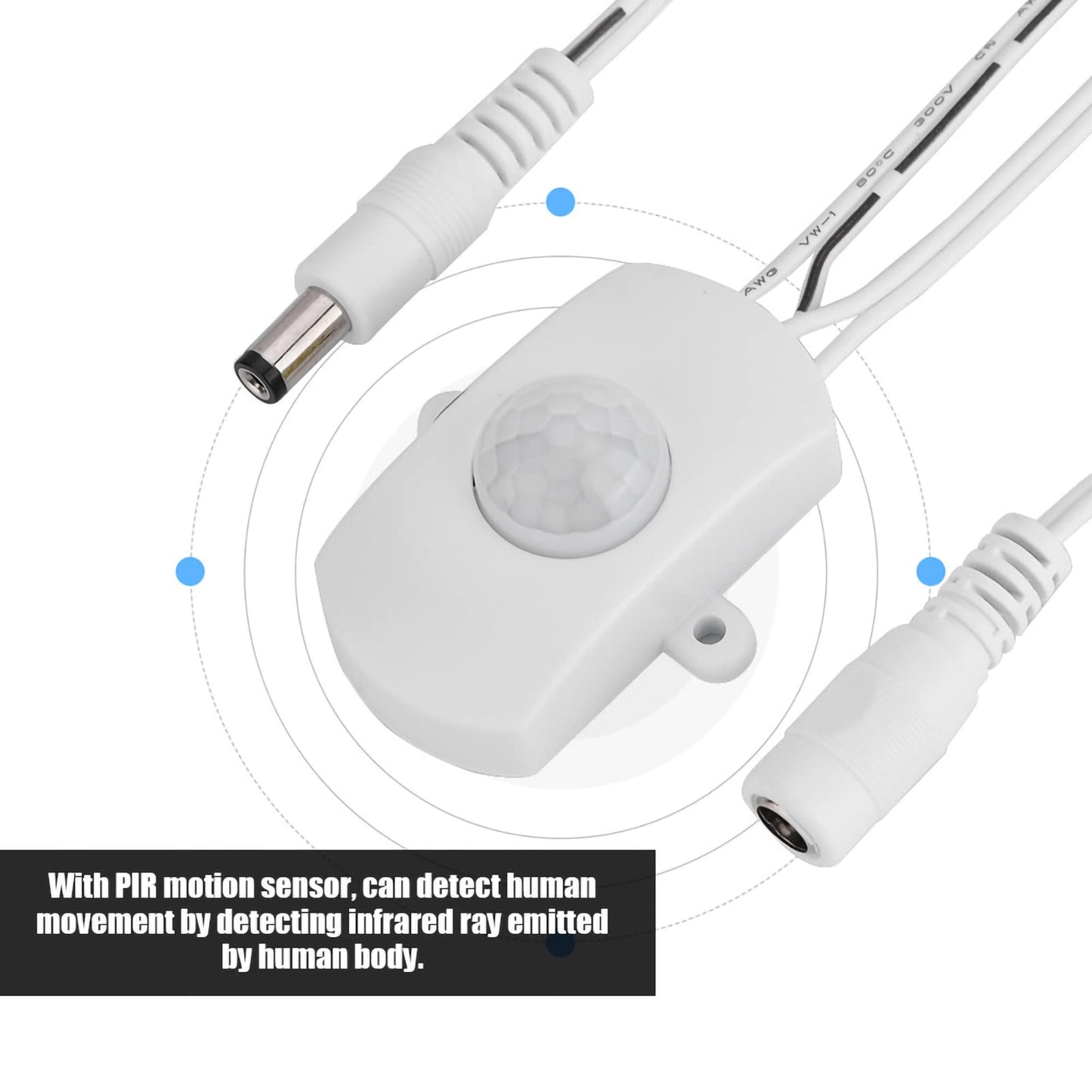 Interruptor Automático Sensor Infrarrojo Richer-R Mini 5A DC 6-24V Movimiento PIR con Rango de 120 Grados hasta 7 m para Iluminación Tira LED