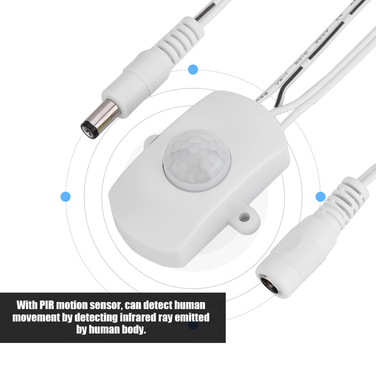 Interruptor Automático Sensor Infrarrojo Richer-R Mini 5A DC 6-24V Movimiento PIR con Rango de 120 Grados hasta 7 m para Iluminación Tira LED