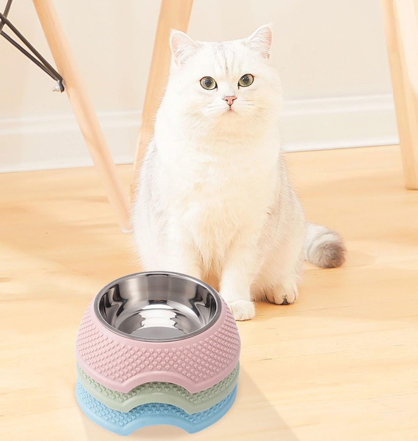 Plato Tazón de Mascotas XINYUICEAN Inoxidable Doble Propósito para Perro y Gato