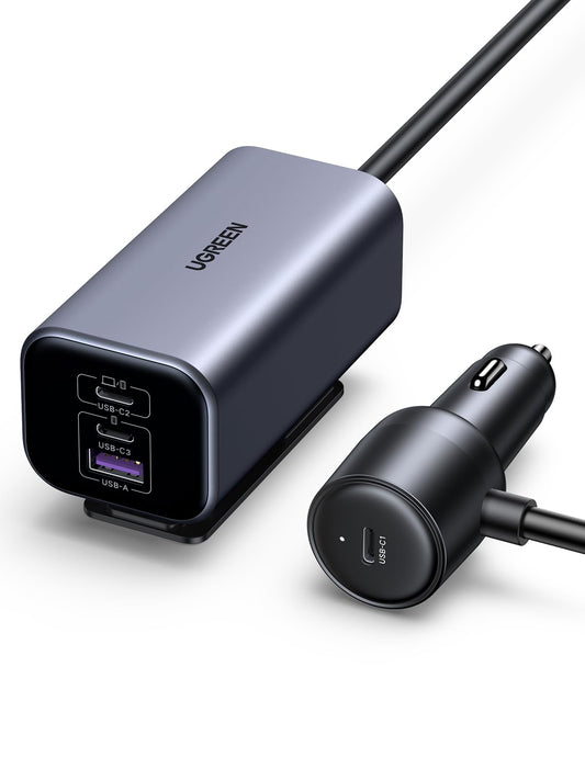 UGREEN GAN 150W Cargador de Coche USB C PD3.1 140W, Distribuidor de Encendedor 4 Puertos 3C1A, Adaptador de Auto Compatible con MacBook Pro/Air, iPhone 16/15/14 Pro MAX, iPad Pro, Galaxy S25 S24