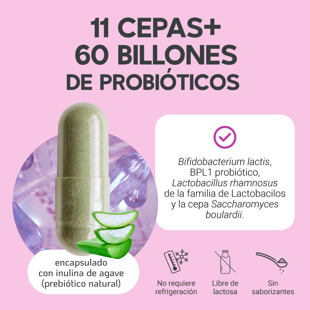 Suplemento Probiótico MegaBiotic con Inulina de Agave y Sábila en 120 Cápsulas