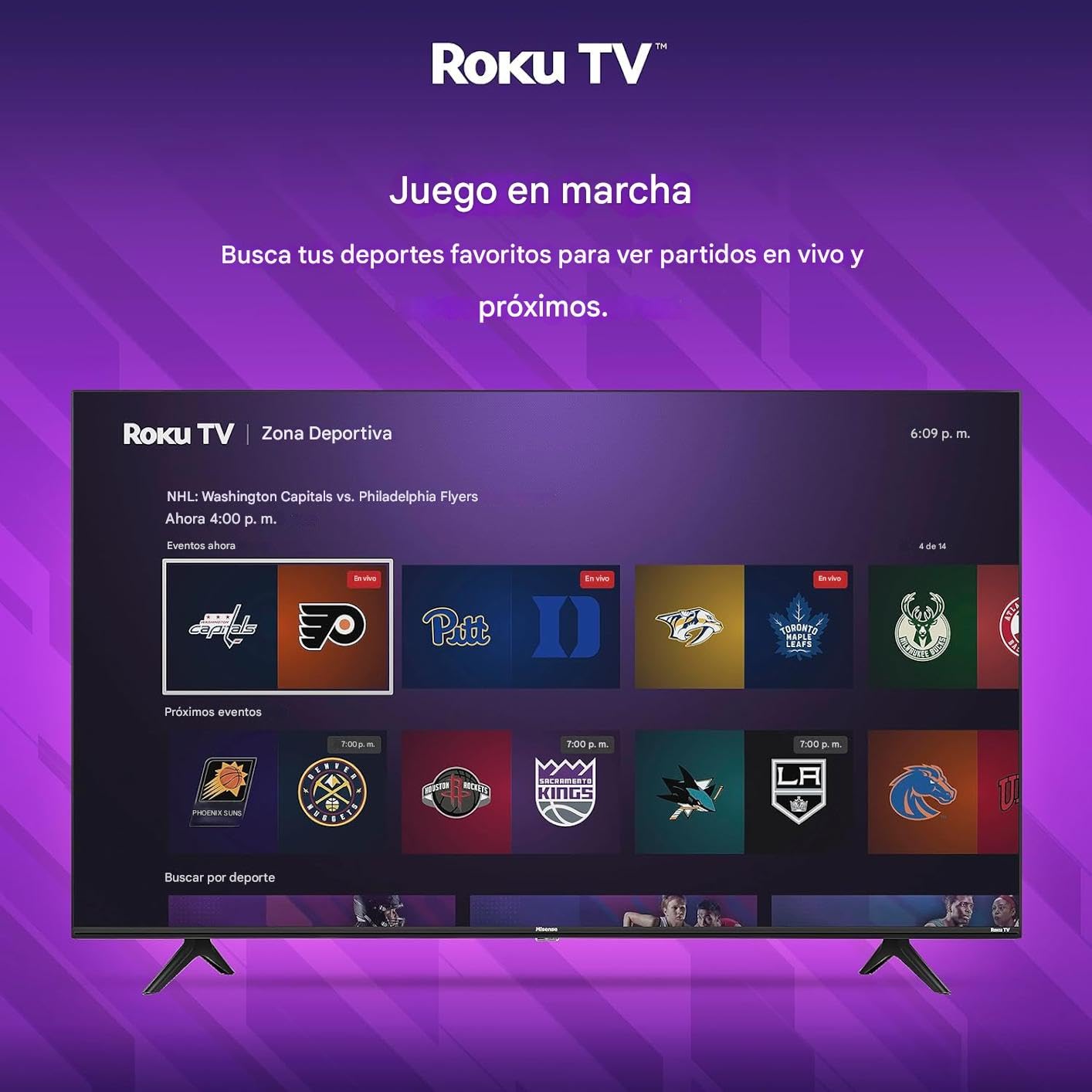 Hisense Smart TV de 40" Pulgadas Clase 1080p Full HD LED Roku Bisel Delgado Modo de Juego Motion Rate 120 Funciona con Asistente de Google y Alexa - 40H4030F4