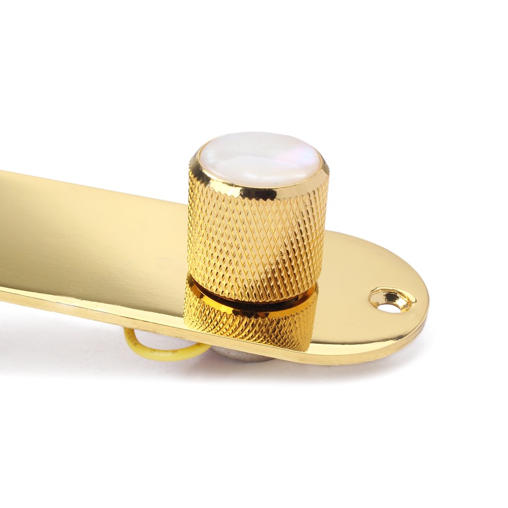 Alnicov Placa de control totalmente cargada precableada de 3 vías con arnés de cableado para guitarra eléctrica Fender Tele Telecaster, color dorado