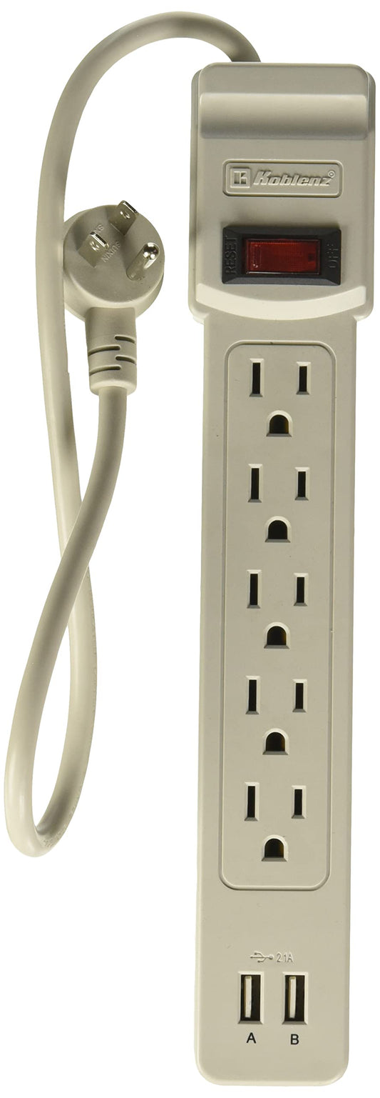 Koblenz SS-550-USB Supresor de Picos, color blanco