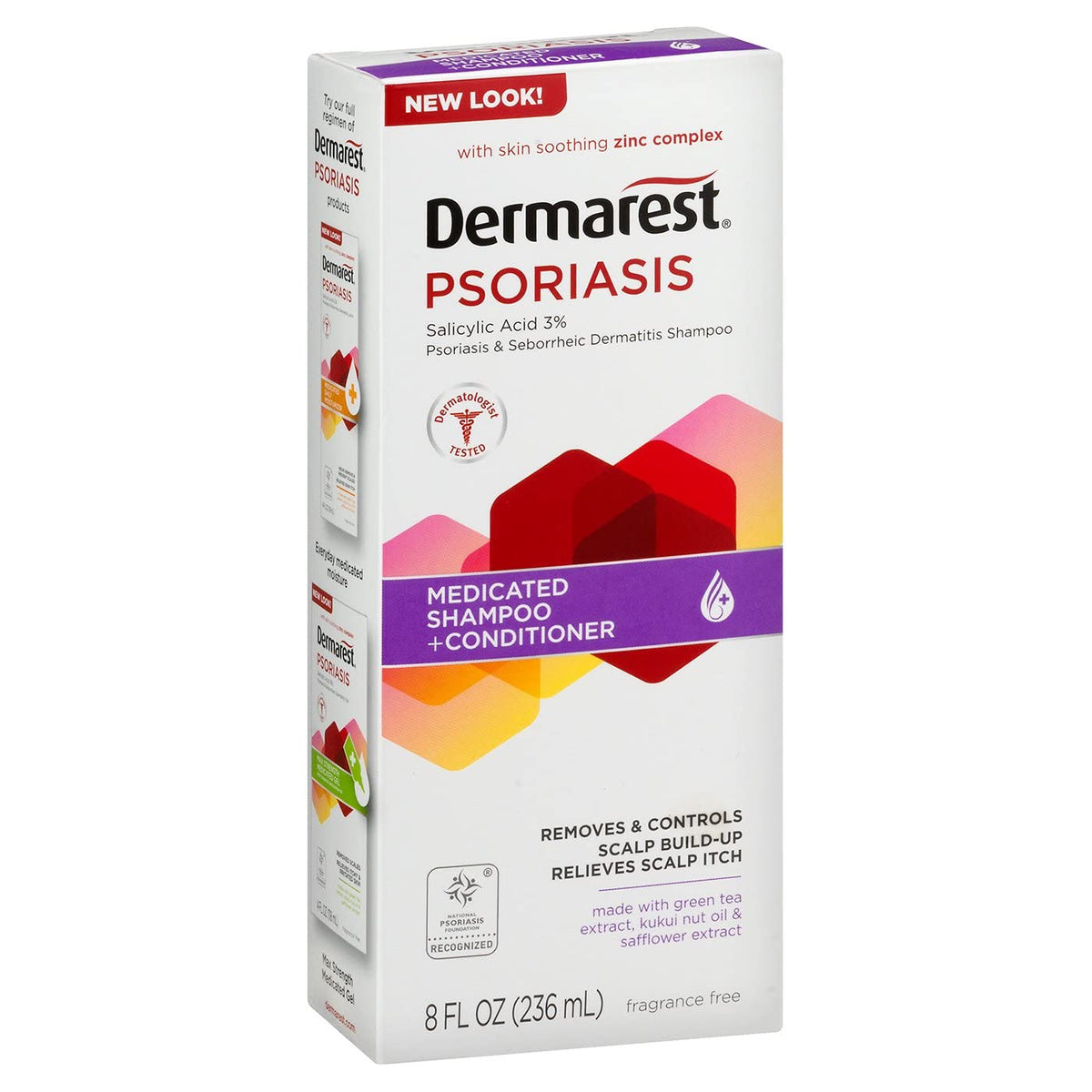 Dermarest Psoriasis Medicated Shampoo Plus Acondicionador | El embalaje puede variar | 8 oz | 1 unidad
