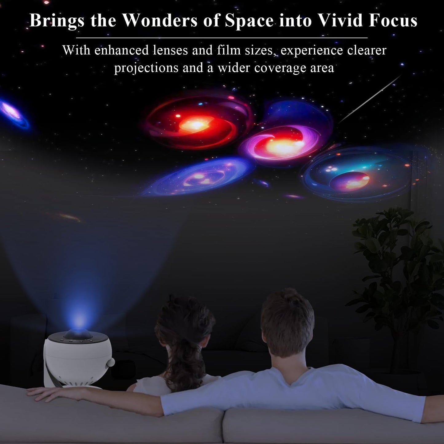 SOMKTN - Proyector de planetario totalmente nuevo - Comentario de audio astronómico incluido | Proyector de estrella y galaxia con 13 hojas de película únicas y etiqueta de identificación electrónica, luz nocturna para niños, adolescentes, niñas y niños