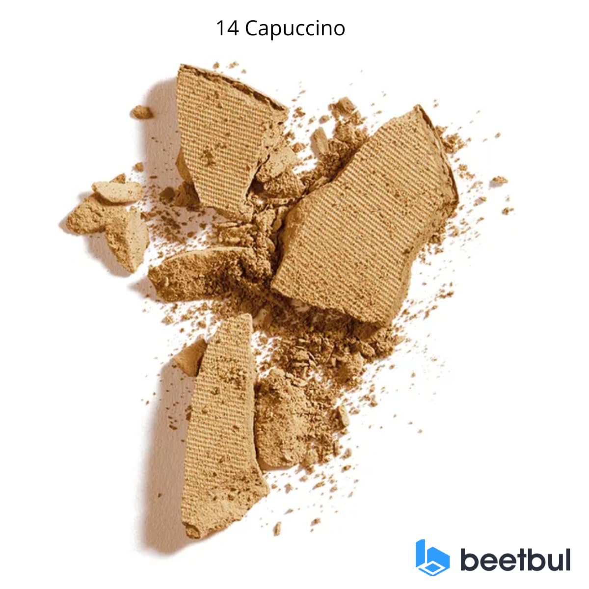Kit de maquillaje y exfoliación – Polvo compacto Bissú + 1 Almohadilla de terciopelo mediano + 2 Almohadillas de dedos + 1 esponja exfoliante facial (14 Capuccino)