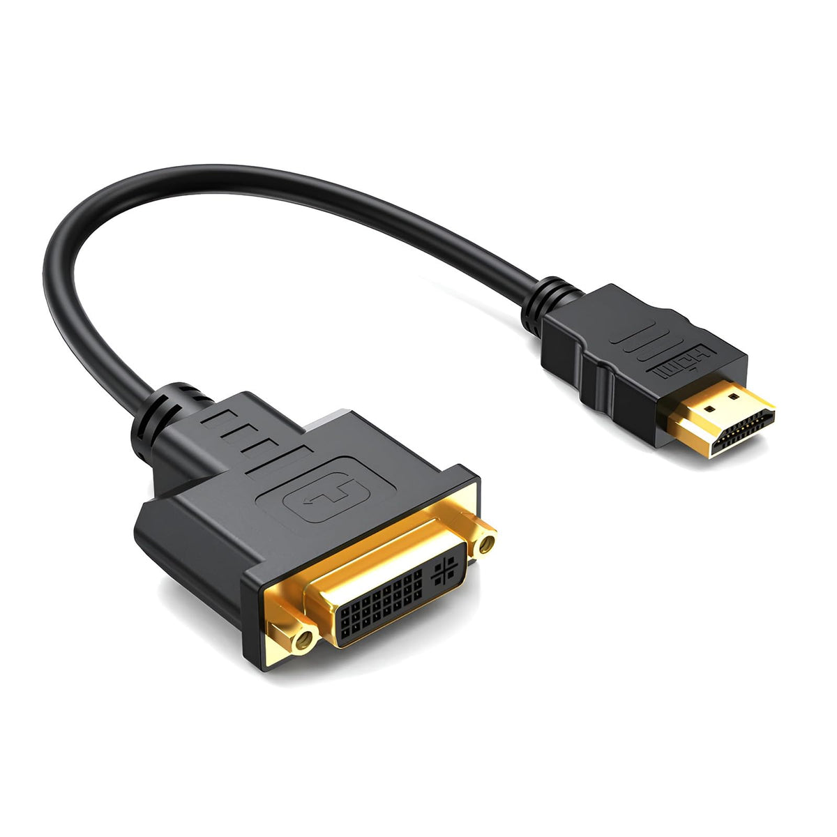 Adaptador Bidireccional MMOBIEL Dorado HDMI a DVI para Monitor y Proyector