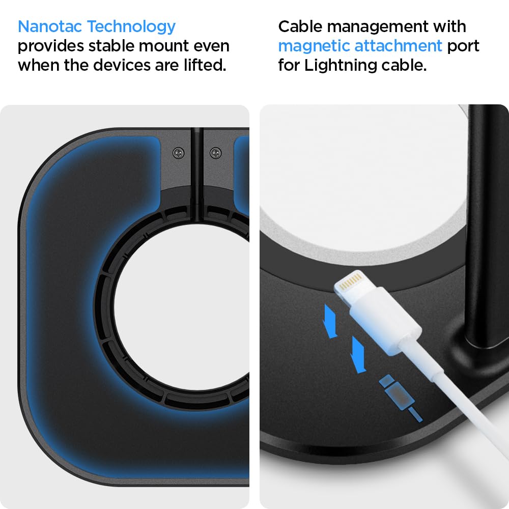 Spigen S380 (MagFit) Soporte para Auriculares Diseñado para Airpods MAX, Sonos Ace, Bose, Beats, Sony, Sennheiser [Cargador no Incluido] Soporte Universal para Auriculares - Gris Espacial