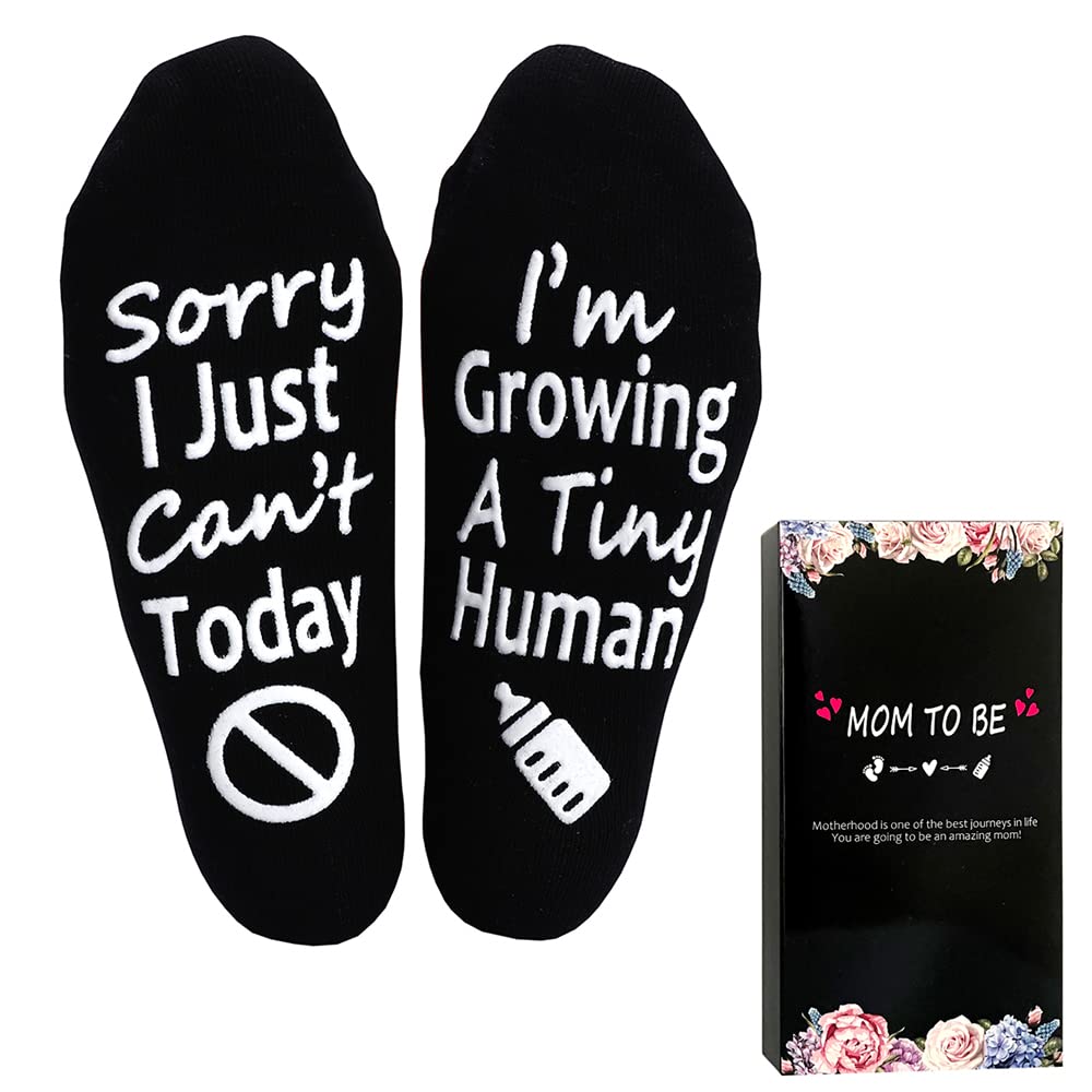 Calcetines para el embarazo, regalo para madres embarazadas, día de la madre, Negro-1, One Size