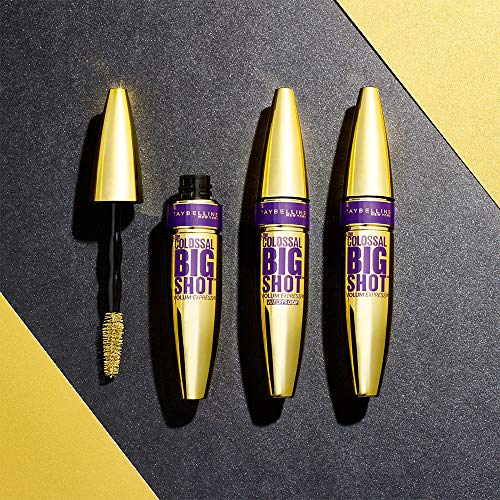 Máscara de Pestañas Maybelline The Colossal Big Shot Very Black Lavable