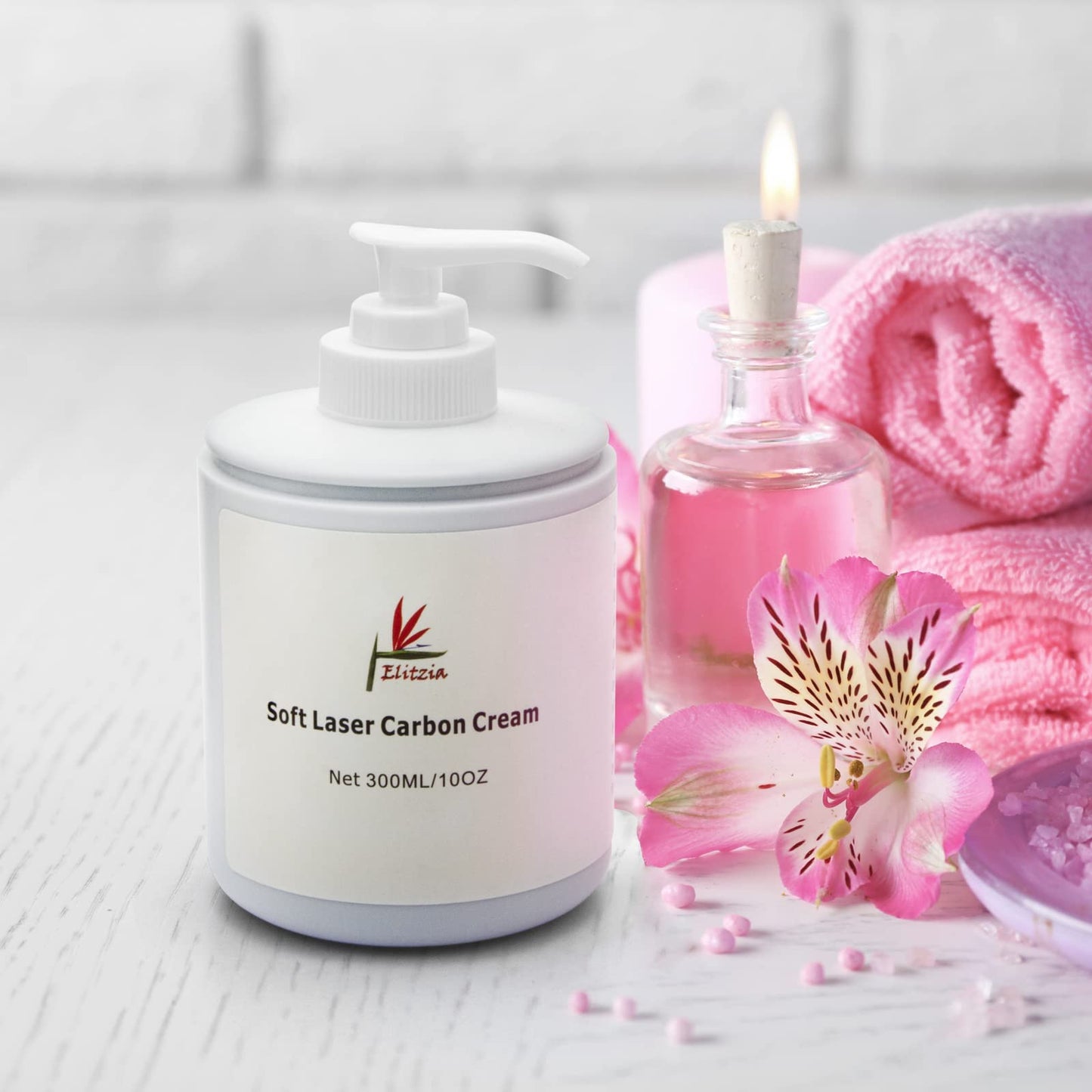 Elitzia- Cuidado de la piel Gel exfoliante de carbono Rejuvenecimiento de la piel Muñeca facial negra Crema de limpieza profunda de la piel 300ML ET