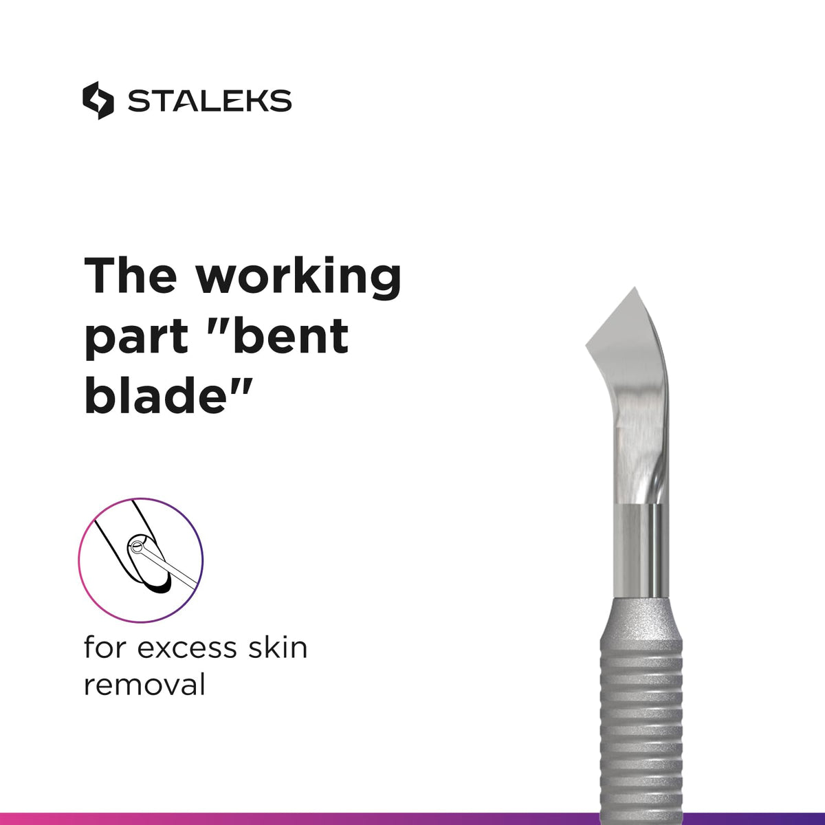 Staleks Empujador de manicura SMART 50 TIPO 6 (empujador redondeado y hoja doblada de acero inoxidable)