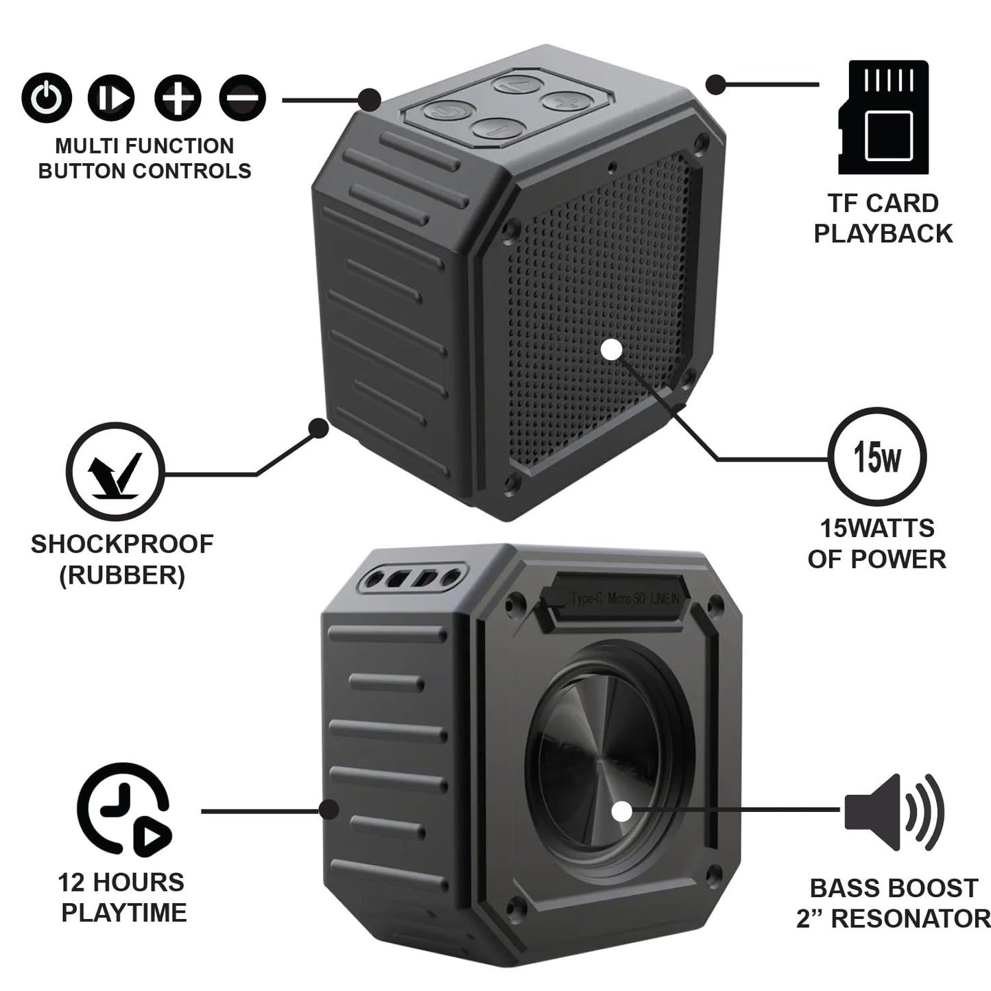 Liphontcta Birdie79 - 2023 New 2-Pack Golf Speaker: Magnetic, Loud Stereo Sound, Bass Boost, Bluetooth, IPX7 Waterproof, Rugged & Shockproof - 30W