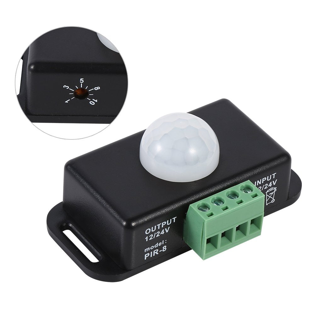 Interruptor detector de sensor de movimiento PIR infrarrojo de seguridad corporal para tira de luz LED DC 12V / 24V