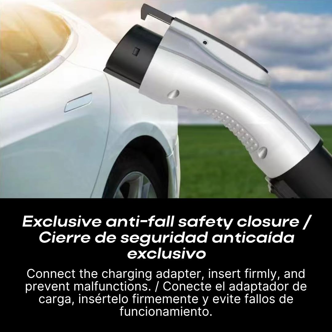 Adaptador NACS a J1772 Multzo Negro Compacto y Portátil para Vehículos Eléctricos