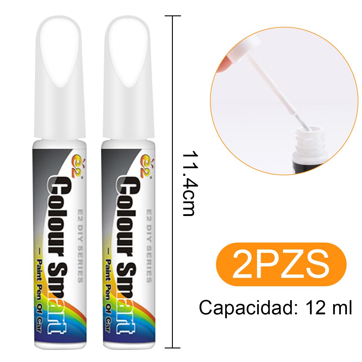 2 Piezas Bolígrafo Pintura Retoque Automotriz,Pintura para Carro,Removedor de Rayones para Arañazos Leves,Pintura para Rayones para Automotriz Carro,Autos, Motocicleta,Barco,MetáLicas o de Plástico