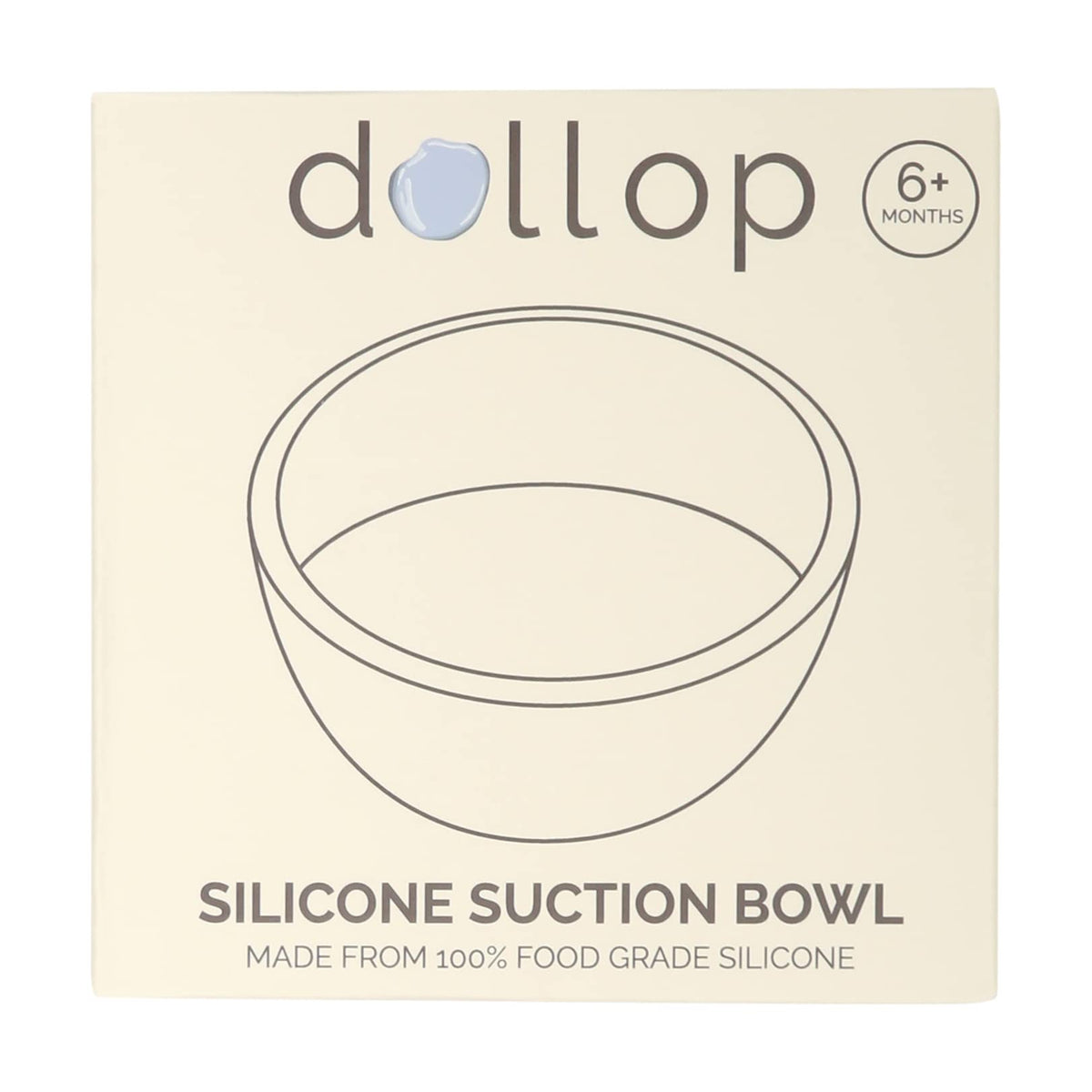 dollop - tazón de silicona con ventosa, sin BPA, apto para lavaplatos y microondas (rosa sucia)