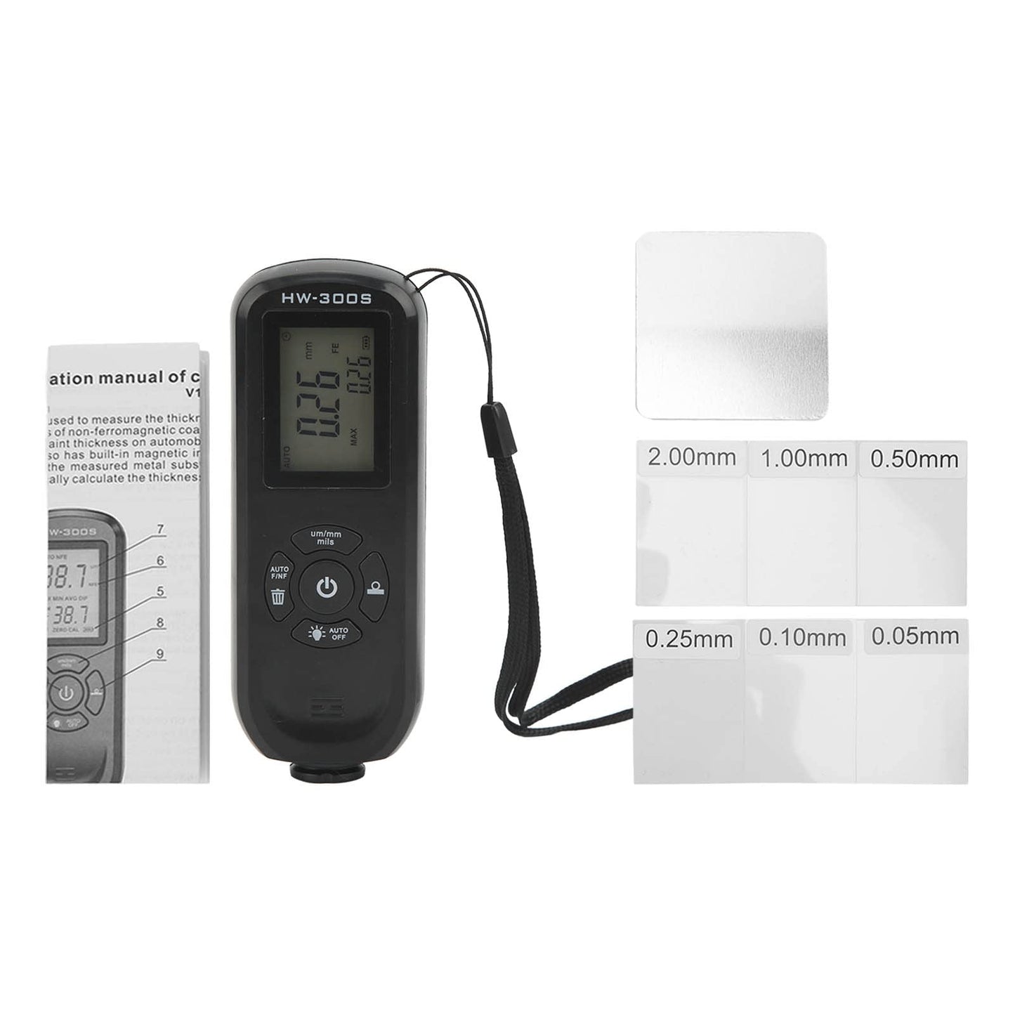 Medidores de Espesor de Pintura Negro Tres Unidades de Medida para Fabricación Industrial