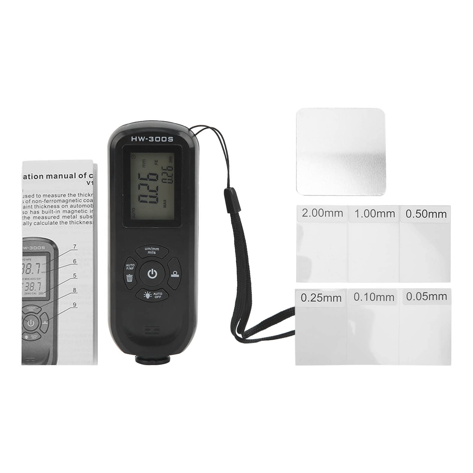 Medidores de Espesor de Pintura Negro Tres Unidades de Medida para Fabricación Industrial