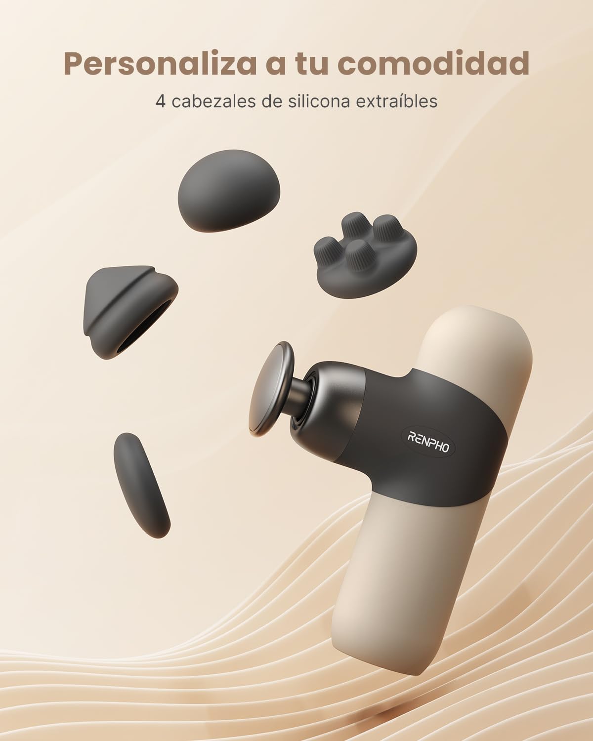 RENPHO Mini Pistola de Masaje con Calor, Pistola de Masaje Muscular de Percusión Portátil, Pequeño Masajeador de Mano de Viaje con Estuche de Transporte, Regalos para Hombres y Mujeres, Mini Thermal