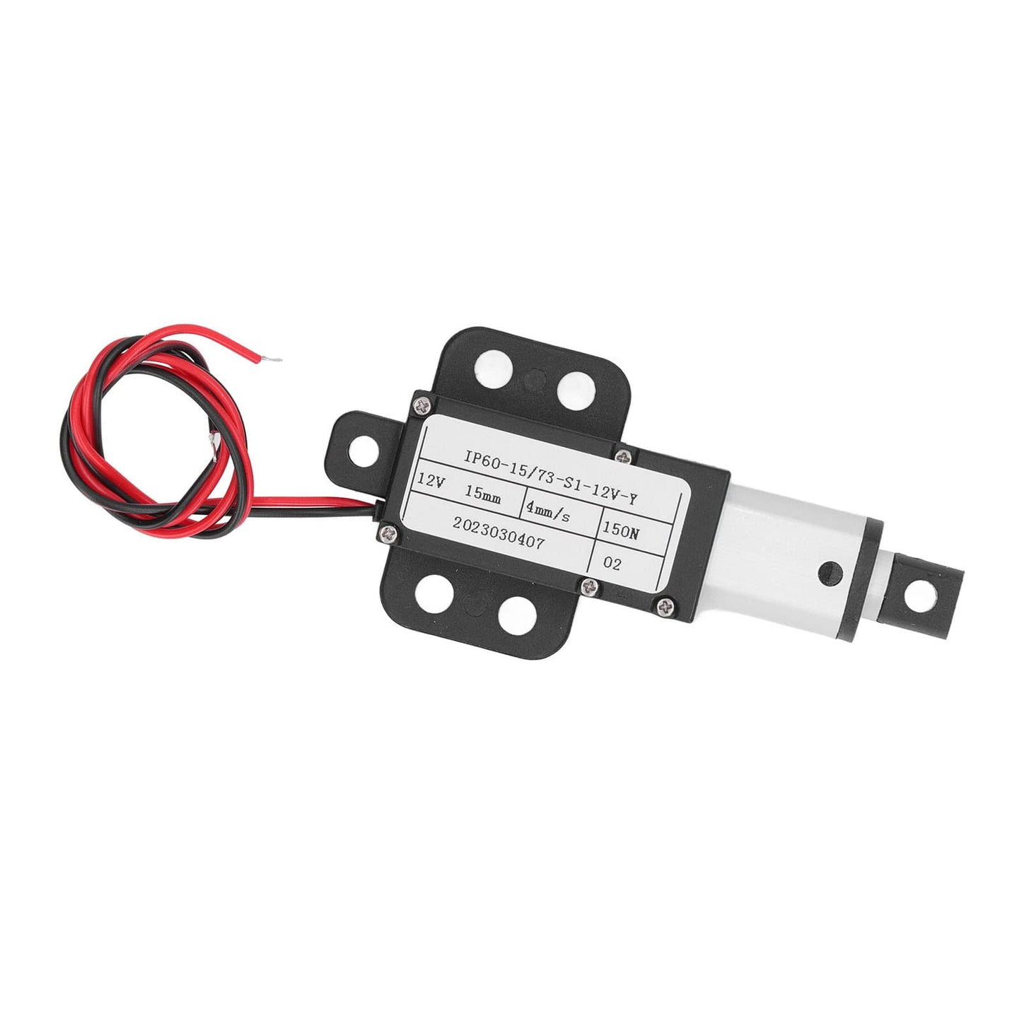 Mini Actuador Lineal Eléctrico Protección Completa 15 Mm Carrera 12 V con Soporte para Tratamiento Médico