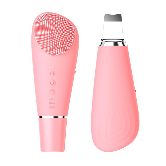 Cepillo de Limpieza Facial Stepcare Rosa Melocotón Recargable 2 en 1 Impermeable Exfoliante para Mujeres y Hombres