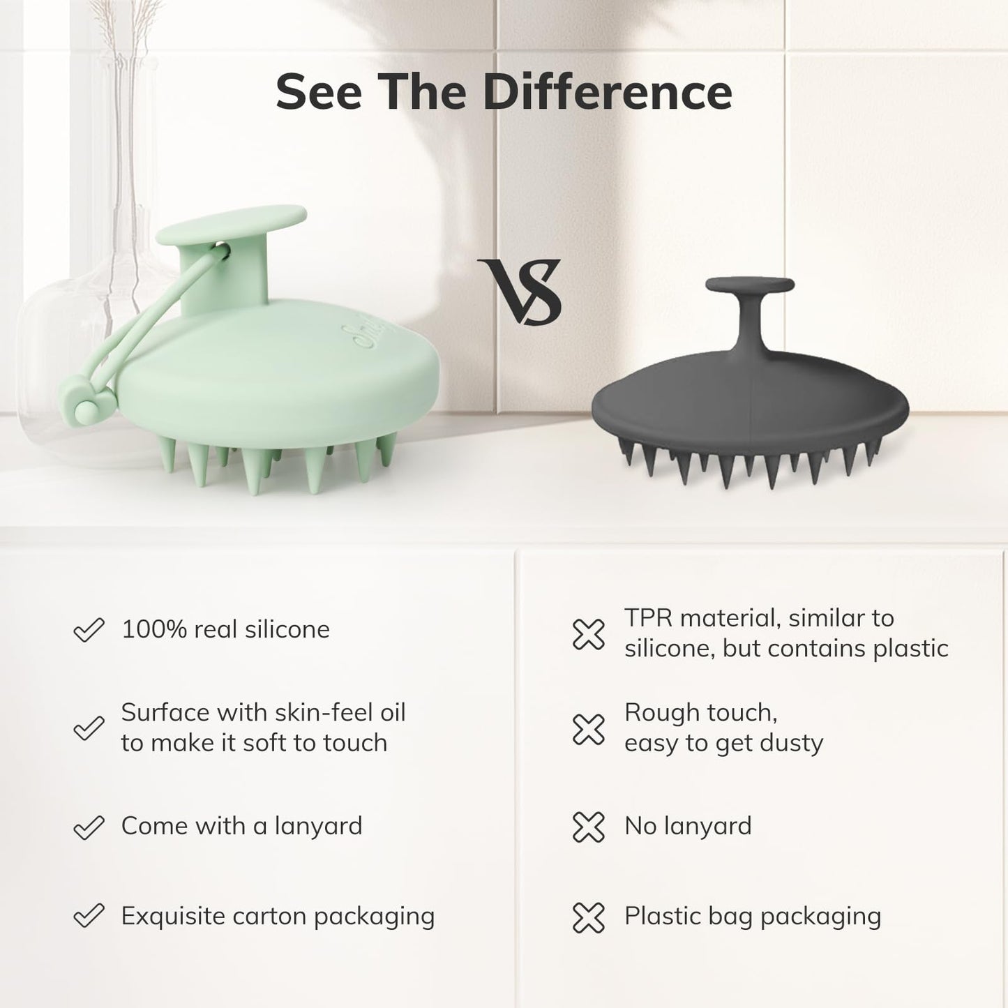 Sndyi Cepillo Champú Masajeador del Cuero Cabelludo de Silicona, Cepillo Exfoliante del Cuero Cabelludo para la Eliminación de la Caspa, Cepillo para el Crecimiento del Cabello (Verde)