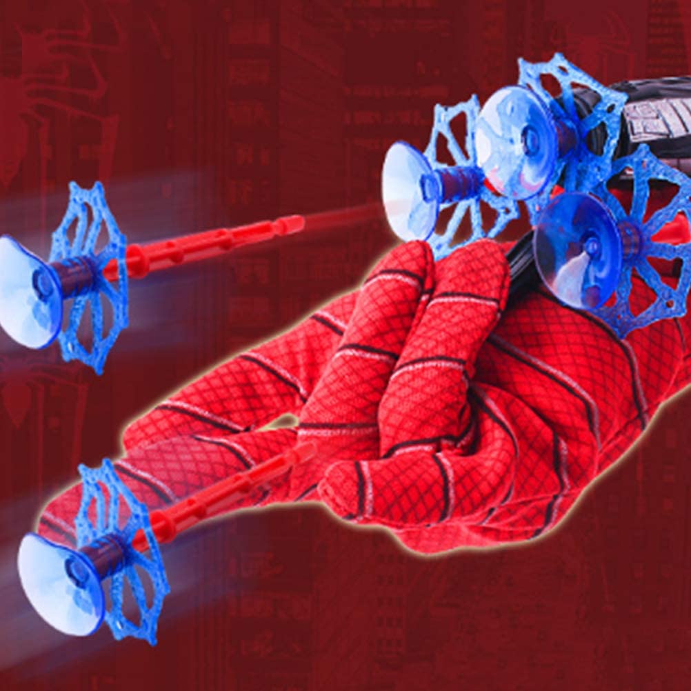 keivon - Guantes de araña para hombre, disparador de telaraña, para niños, juguete de juguete de juguete de plástico para cosplay, héroe, lanzador de películas, divertido para decorar niños