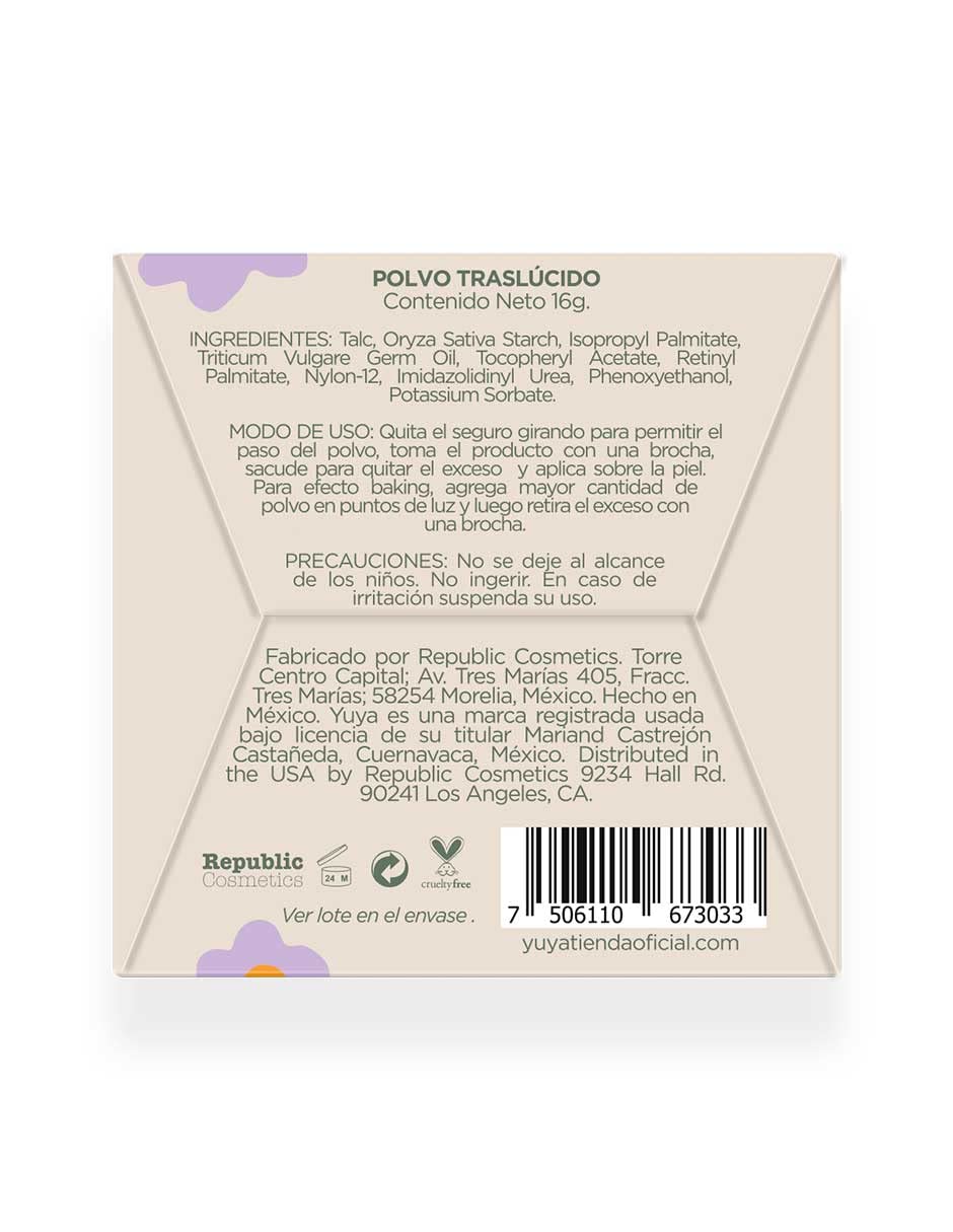 Republic Cosmetics Yuya Polvo traslúcido con ingredientes naturales + Gel Fijador para Cejas Beige