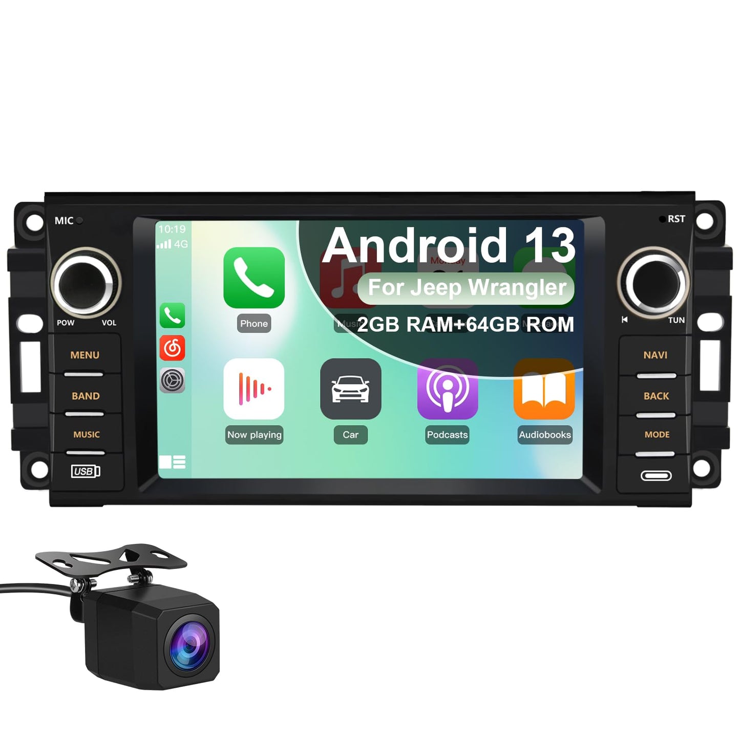 Vratzn Android 13 - Radio estéreo de coche para Dodge RAM 1500 2500 3500 2009 2010 2011 2012 con cámara inalámbrica CarPlay/Android Auto/GPS/HD y Bluetooth